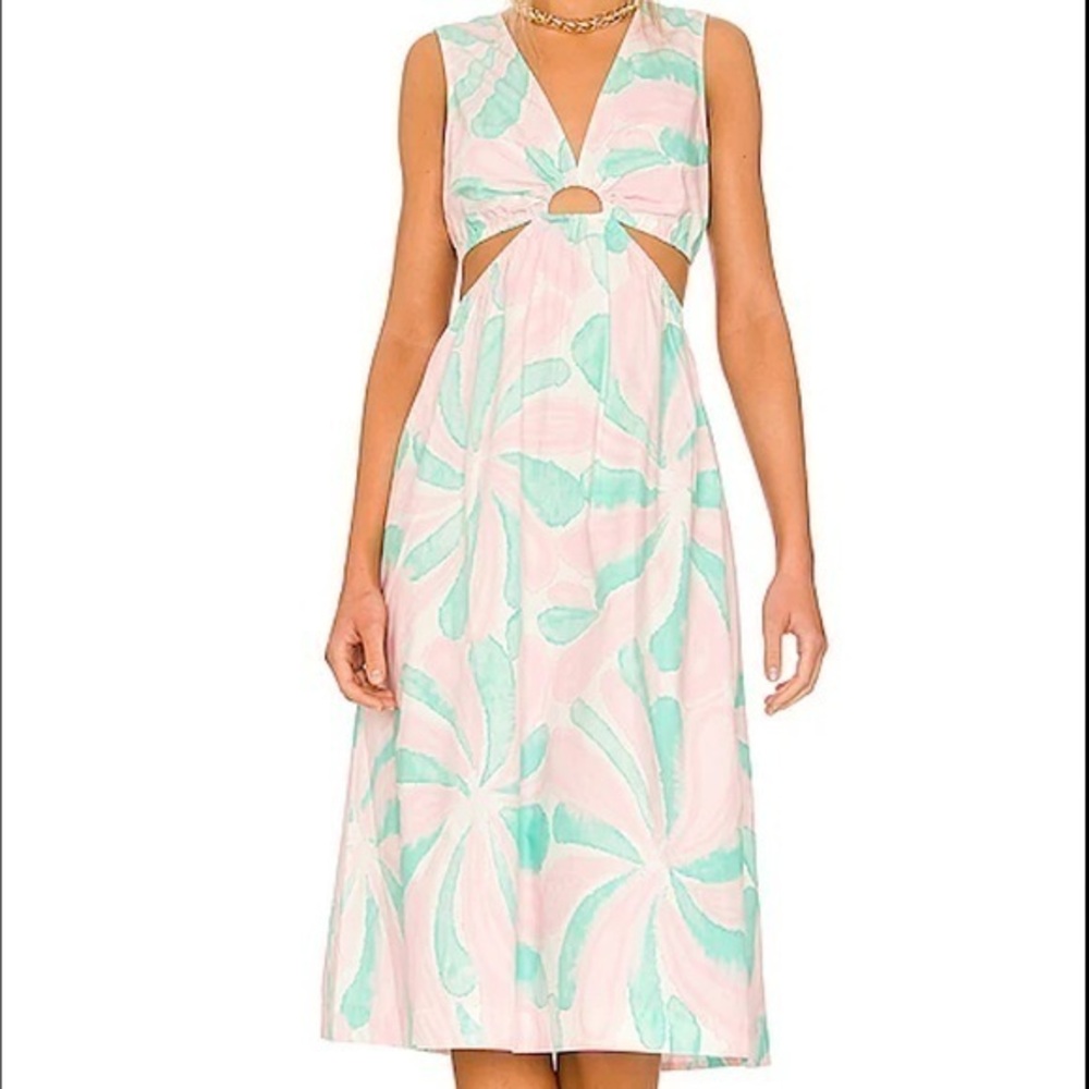 🅽🅴🆆 Rails Rizo organic floral cutout dress in mint, eco-friendly cotton, L